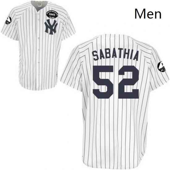 Mens Majestic New York Yankees 52 CC Sabathia Replica White GMS The Boss MLB Jersey